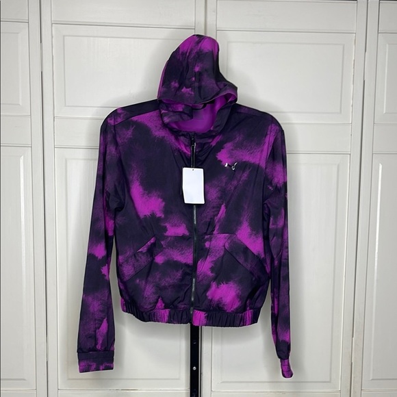Puma Women's Training Jacket Purple Black Tie Dye Size Small NWT - Picture 1 of 13